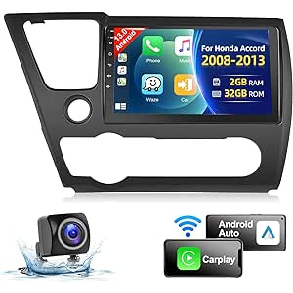 2+32G podofo Android 13.0 automašīnas radio priekš Honda Civic 2013 2014 2015 2016 2017 ar bezvadu Apple Carplay/Android automašīnas Bluetooth ekrāna skārienekrāna stūres vadība/GPS/WiFi/RDS/FM ar 9 collu resursdatoru