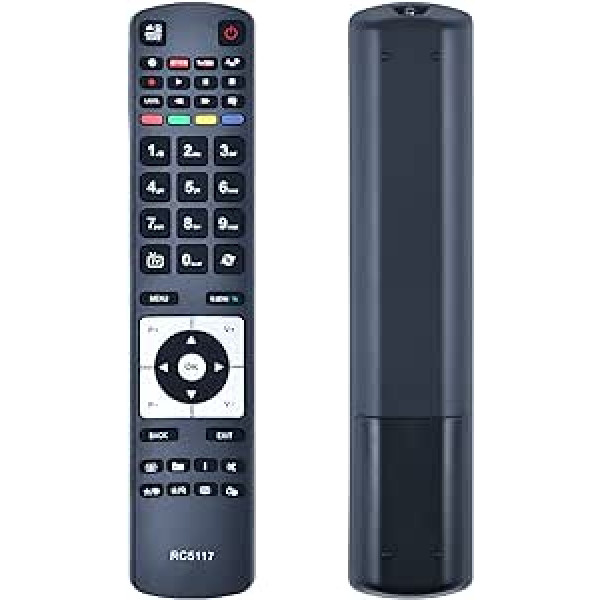 RC5117 Remote Control Replacement for Hitachi TV RC5117 with Netflix YouTube Button for All Hitachi Telefunken TV RC5118 42HYT42U 50HYT62U 50HYT62UH Remote Control