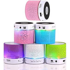 DISOK — 16 mini Bluetooth skaļruņu komplekts ar LED apgaismojumu + radio/USB portatīvie skaļruņi. Kāzu vakars