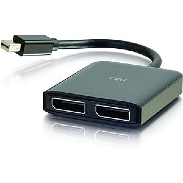 Mini DisplayPort™ 1.2 uz Dual DisplayPort™ MST Hub 4K Double Monitor Multi-Stream Transport (MST), melns, 84290