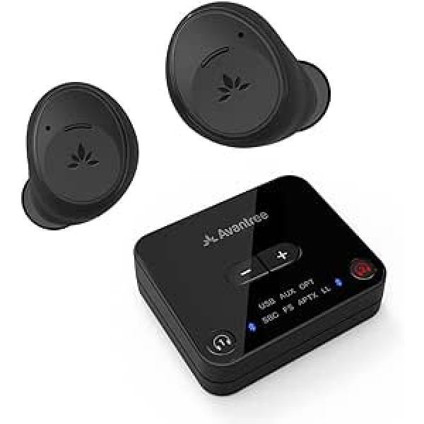 Avantree Ace T40 (HT4130) bezvadu ausīs ievietojamas austiņas, Bluetooth 5.2 austiņas ar optisko raidītāju, 3,5 mm AUX, RCA porta televizors