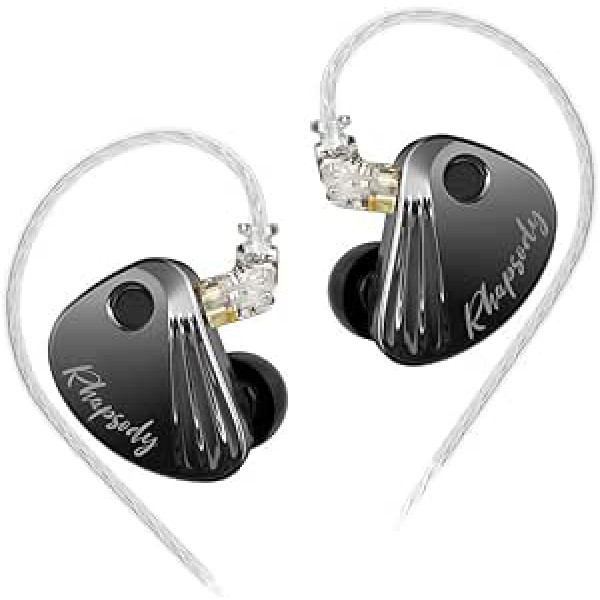 LINSOUL CCA Rhapsody in-ear monitors, 2DD+4BA hibrīda draivera HiFi IEMs austiņas, vadu austiņas ar 3D drukātu dobumu, noņemams sudrabots kabelis (bez mikrofona)