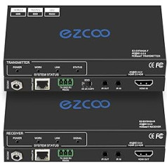 HDMI paplašinātājs, izmantojot Ethernet 4k 60 Hz nesaspiests 18G/BPS pa Single Cat5/6 līdz 40m, RS232 + POE + IR + HDCP2.2 HDR un CEC EDID