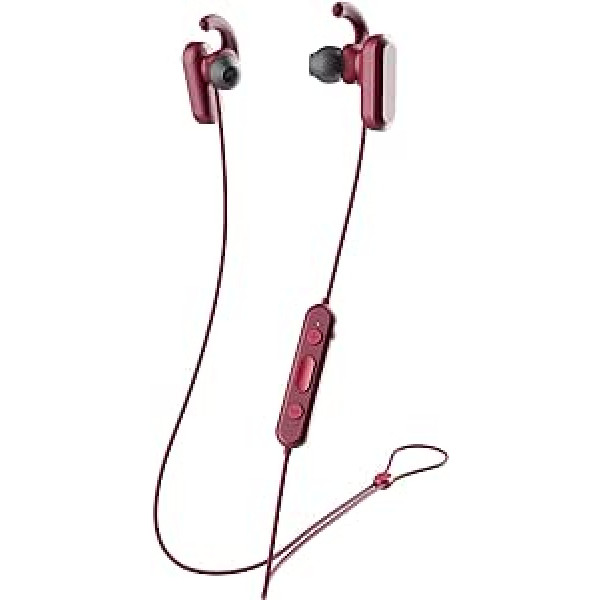 Skullcandy Method bezvadu trokšņu slāpēšanas austiņas, Bluetooth mikrofons, 8h akumulators, Secure FitFin želejas, IPX4 sviedru/ūdensizturīgs, Moab sarkans, viens izmērs