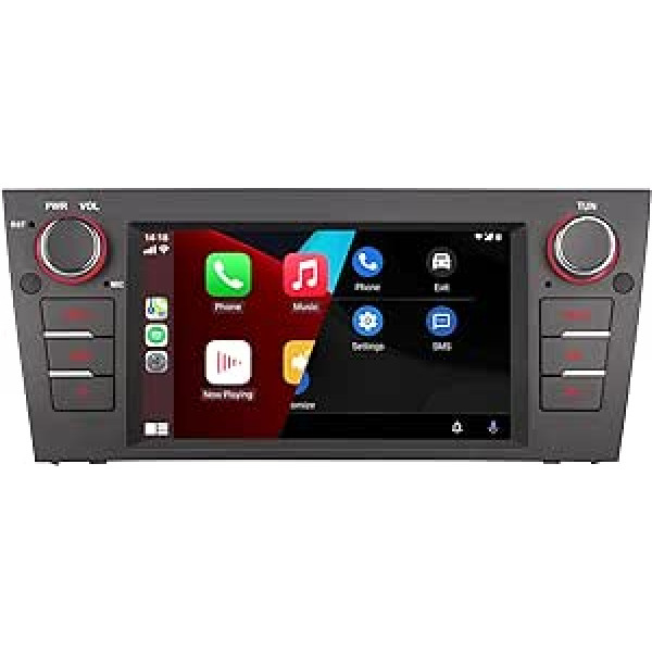 YZKONG automašīnas radio BMW 3. sērijas E90 E91 E92 E93 2005-2011 ar bezvadu CarPlay Android automašīnu, skārienekrāna automašīnas radio uztvērēju ar atpakaļskata kameru, AM/FM radio, Bluetooth, USB portu