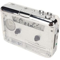 Bewinner 2022 Updated Cassette to MP3 Converter, Portable USB Audio Music Cassettes to Digital Converter Player with Headphones, Transparent Case, No Computer Required