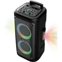 Vocal-Star portatīvais ballītes skaļrunis skaļš — dziļi basa skaļruņi 110 dB 300 W satriecoši gaismas efekti Bezvadu USB MP3 mikrofona ieejas mājas diskotēka āra (VS-Phoenix)