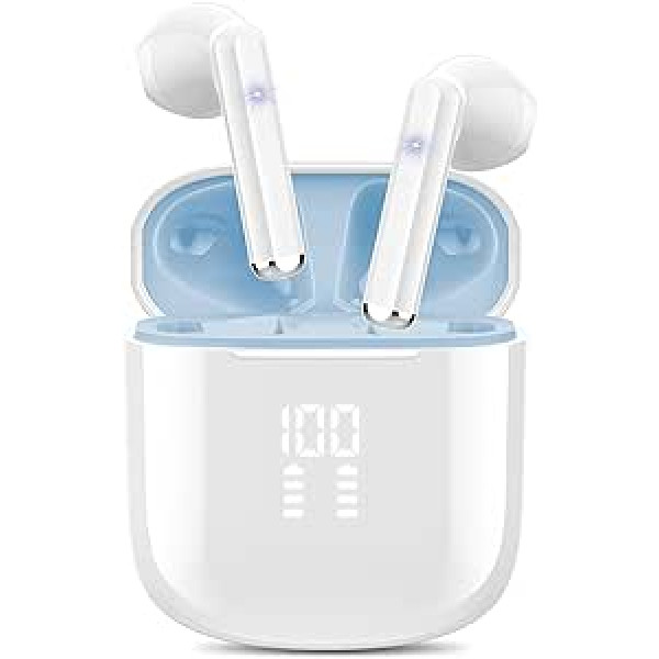 OYIB Bluetooth 5.3 austiņas, bezvadu Bluetooth austiņas ar 4 ENC micro, 2023 immersive HiFi Bluetooth austiņas, skārienvadības austiņas ar LED displeju, 25 H, IPX7 ūdensnecaurlaidīgas austiņas,