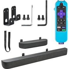 WABRACKET Wall Mount for Roku Streambar/Smart Soundbar, Heavy Duty Soundbar Holder for Roku with Silicone Remote Cover, Space Saving, Keep Clean