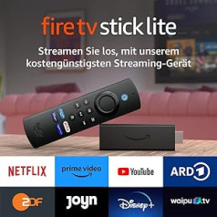 Zertifiziert und generalüberholt Amazon Fire TV Stick Lite mit Alexa-Sprachfernbedienung Lite (ohne TV-Steuerungstasten) | HD-Streaminggerät