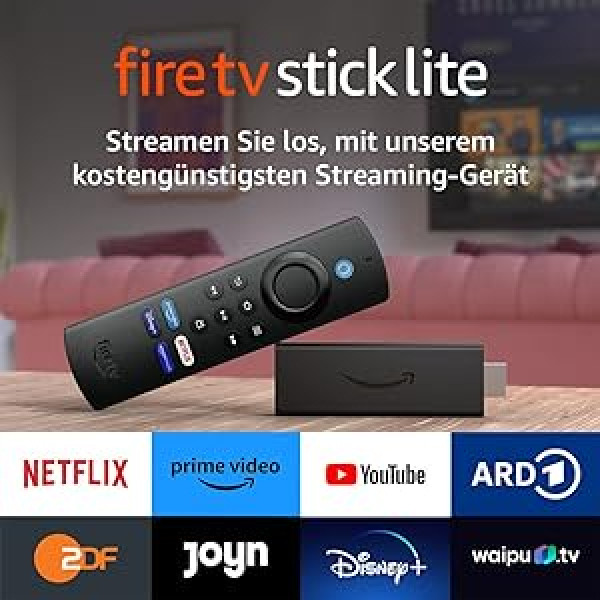 Zertifiziert und generalüberholt Amazon Fire TV Stick Lite ar Alexa-Sprachfernbedienung Lite (ohne TV-Steuerungstasten) | HD straumēšanas atskaņotājs