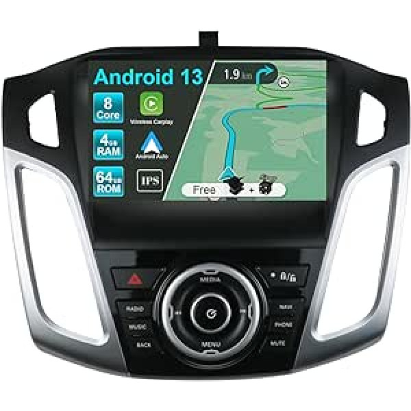 JOYX Android 12 IPS automašīnas radio, piemērots Ford Focus (2012-2017) - [4G+64G] - Iebūvēts DSP/Carplay/Android Car - LED kamera + mikrofons - 9 collu 2 DIN - Stūres vadība WiFi DAB 360 Kamera Ātra -Zābaks