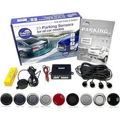 Dolphin Automotive DMS400 Mikro-Größe Rückfahrsensoren – 4 Rücksensoren mit Audio-Warnmeldungen – Auto Express preisgekrönte Marke in 9 Farben (glänzendes Schwarz)