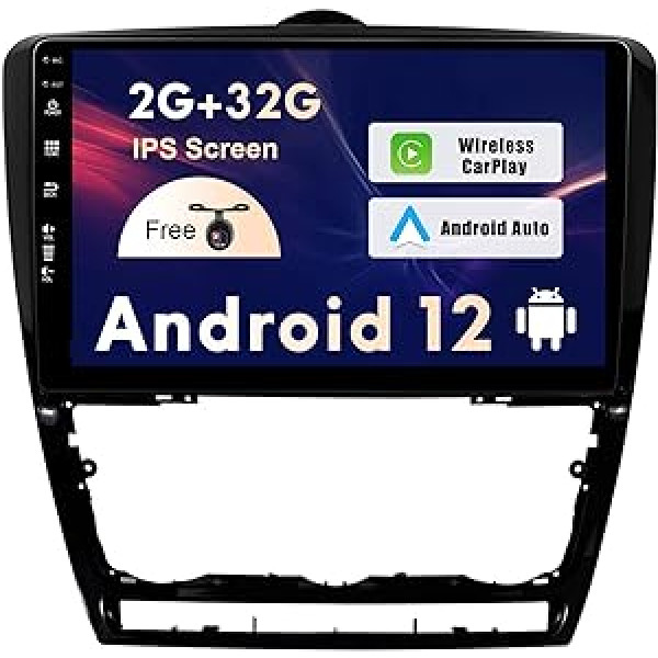 SXAUTO Android 12 IPS automašīnas radio Skoda Octavia (2006-2014) - Iebūvēts CarPlay / Android Car - Bezmaksas atpakaļgaitas kamera - 2G + 32G - Stūres vadība DAB Fast-Boot WiFi DSP - 2 DIN 10,1 collas