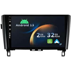 YUNTX Android 12 automašīnas radio priekš Nissan Qashqai/X-Trail 2013-2017-[Integrated CarPlay/Android Car/GPS]-10,1 collas IPS 2.5D skārienekrāns Bezmaksas kamera DAB/Stūres vadība/MirrorLink/Bluetooth 5.0