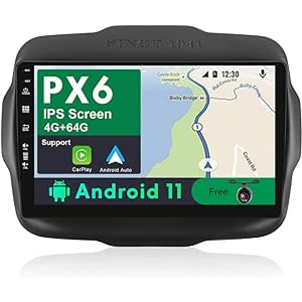 JOYX PX6 Android 11 automašīnas radio, kas piemērots Jeep Renegade (2015-2018) - [4G + 64G] - Camera Canbus Free - 2 DIN 9 collas - Atbalsta DAB stūres vadību 4G WiFi Bluetooth 4.0 Carplay Android Car