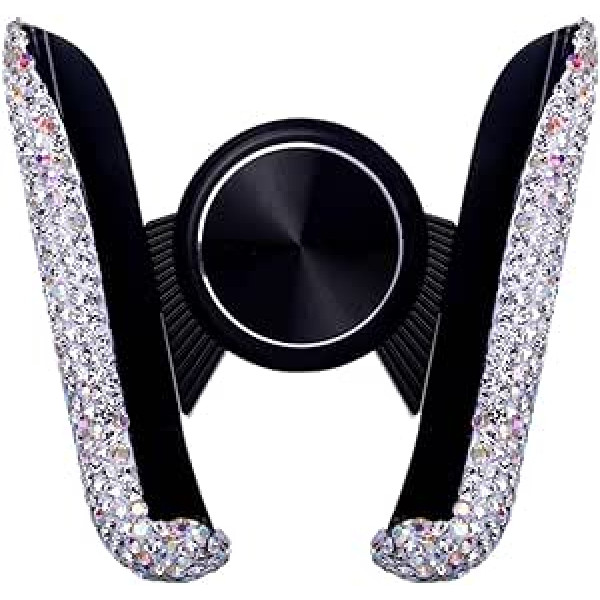 Uposao Bling Rhinestone mobilā tālruņa turētājs automašīna, 360° pagriežams automašīnas mobilo tālruņu turētājs Bling Glitter Diamond universāls mobilo tālruņu turētājs Automašīnas aksesuāri visiem mobilajiem tālruņiem un automaš