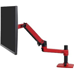 ERGOTRON LX Monitor Arm, Tischhalterung mit patentierter CF-Technologie für Bildschirme bis ca. 34 Zoll BZW, 3,2-11,3kg, 33cm Höhenverstellung, VESA Standard, 10 Jahre Garantie, ROT