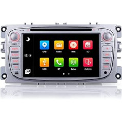 iFreGo 7 collu 2 DIN auto radio, radio ar CD DVD, FM radio, GPS navigācija, auto radio Bluetooth, radio, radio priekš Ford Mondeo Focus (2008-2011), S-Max (2008-2013), atbalsta stūres vadību