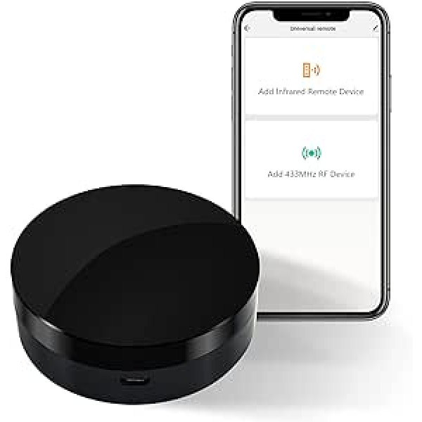 IR/RF Smart Home Hub Universālā tālvadības pults WiFi IR/RF Blaster mājas automatizācijai TV aizkaru žalūzijas Tālvadības pults Viedais maiņstrāvas kontrolleris darbojas ar Alexa/Google Home/IFTTT (WiFi IR RF)