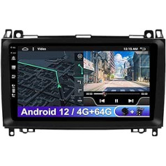 [4G + 64G] Android 12 Double DIN automašīnas radio, kas piemērots Mercedes Benz B200/W639/W906/W169/W245/Vito/Viano/Sprinter kamerai Canbus Free atbalsta stūres vadību DAB Carplay BT