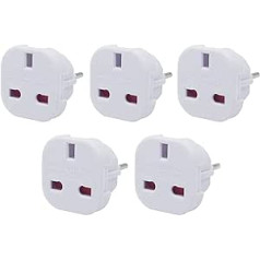 Apvienotās Karalistes–ES ceļojumu kontaktdakšas adapteris, Apvienotās Karalistes 3 pin uz Vāciju/Eiropas 2 pin Travel Plug Adapter spraudnis Spānijai, Francijai, Portugālei, Nīderlandei, Grieķijai, Polijai, Turcijai