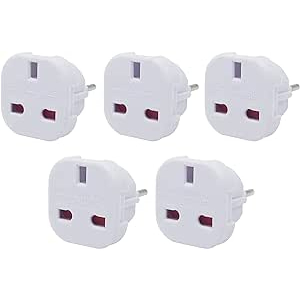 Apvienotās Karalistes–ES ceļojumu kontaktdakšas adapteris, Apvienotās Karalistes 3 pin uz Vāciju/Eiropas 2 pin Travel Plug Adapter spraudnis Spānijai, Francijai, Portugālei, Nīderlandei, Grieķijai, Polijai, Turcijai