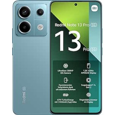 Xiaomi Redmi Note 13 Pro 5G 8GB + 256GB mobilais tālrunis bez līguma, zils (vācu versija + 2 gadu garantija)