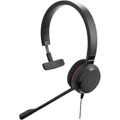 Jabra Evolve 30 II MS Mono USB-C (overheadband) USB-C ports ar skaņas izslēgšanas pogu un skaļuma regulēšanu kabelī, sertificēts uzņēmumam Microsoft