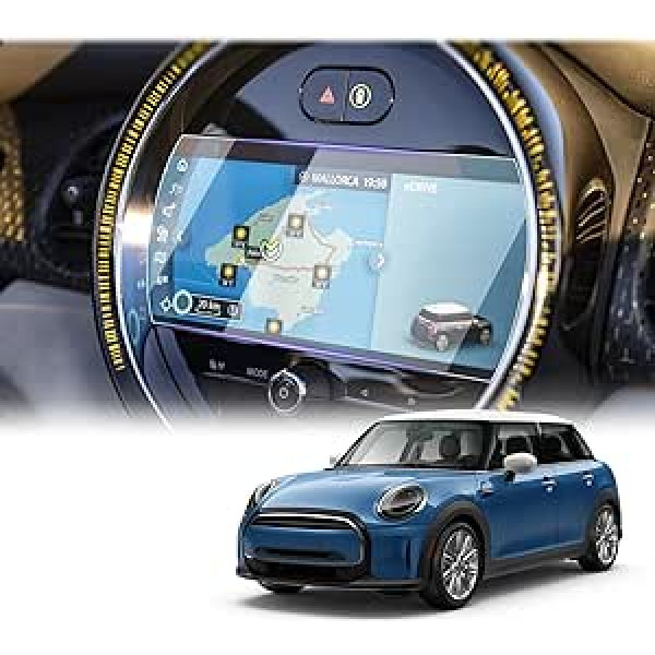 LUWU [Pack of 2] Savietojams ar Mini Cooper F55/F56/F57 2022 2023 Car Transparent Navigation ekrāna aizsargu, atjauninātu PET ekrāna aizsargu, 4H ekrāna aizsargu piederumiem 8,8 collas