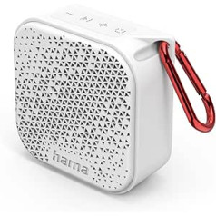 Hama Bluetooth skaļruņa kabatas 3.0 kārba mobilajam tālrunim kompakts mini skaļrunis ar Bluetooth, AUX un praktisku karabīni Maza mobilā mūzikas kaste Bluetooth ūdensizturīgs IP67 14h akumulators 3,5 W balts