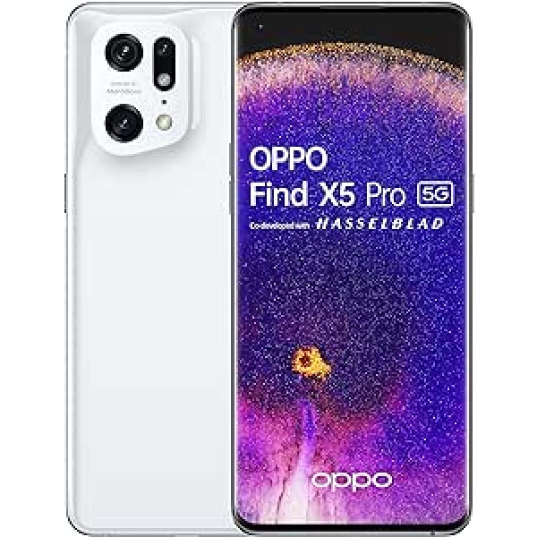 Oppo Find X5 Pro 5G viedtālrunis 256 GB, 12 GB RAM, divas SIM kartes, balts