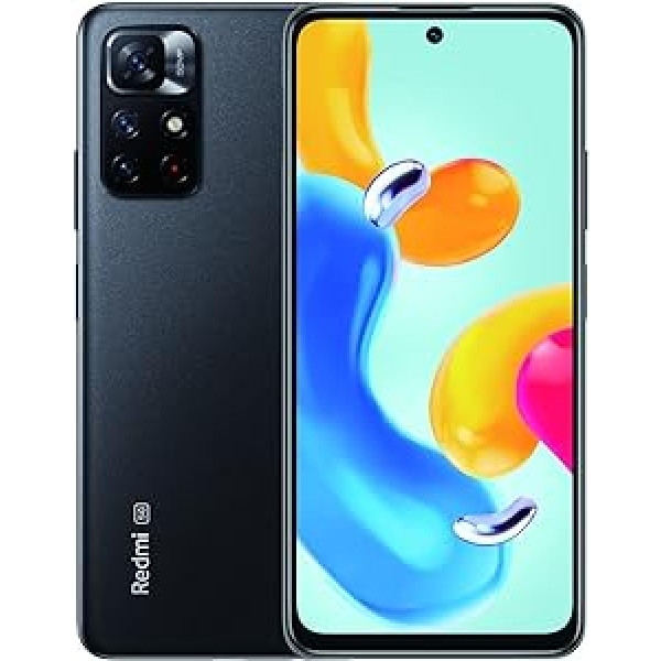 Xiaomi Redmi Note 11S 5G, viedtālrunis, MTK Dimensity 810, 33W Pro, trīskāršā kamera 50MP AI, NFC, 4+128, melns, (ES versija)