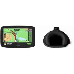 TomTom GO Essential navigācijas ierīce (5 collas, izvairieties no sastrēgumiem, pateicoties TomTom Traffic, Eiropas kartes atjauninājumi, brīvroku zvani, atjauninājumi, izmantojot Wi-Fi, TMC) un informācijas paneļa stiprinājums visiem TomTom mod