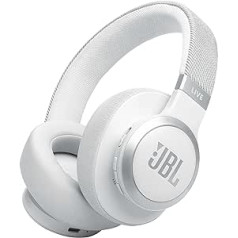 JBL Live 770 NC — Bluetooth austiņas uz ausīm ar adaptīvo trokšņu slāpēšanu — bezvadu austiņas – raksturīgs skaņas un balss palīgs — ilgstoša mūzikas baudīšana līdz 65 stundām — balta