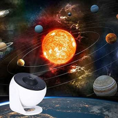 Febotak mājas planetārija miglājs mēness planētas zvaigžņu griestu projektors planetārija zvaigžņu projektors ar 12 filmu diskiem, Galaxy Light 3D nakts gaismas projekcijas lampa, tālummaiņa, taimeris