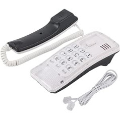 Corded Landline Telephone, Landline Phone with Flash Last Number Repeat Function, Portable Wall Mounted Phone for Bank Calls in Home Hotel Office (White)
