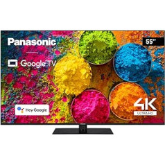 Panasonic TX-55MX700E, 55 collu 4K Ultra HD LED Smart 2023 televizors, augsta dinamiskā diapazona (HDR), Dolby Atmos un Dolby Vision, Google TV, Google Assistant, Chromecast, Midfoot, melns