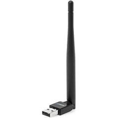 Anadol WiFi USB atmintis Gold Line AWL150 antena 150 Mbit/s 2,4 GHz USB WLAN atmintis su 3dBi juoda antena, tinka Mac, Windows, Linux, Enigma 2, Gigablue, VU+, Octagon ir daugeliui kitų