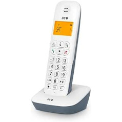 SPC Air - Cordless Landline Phone with Illuminated Display, Caller ID, 20 Contact Phonebook, Mute Function, 5 Available Melodies, Gap Compatibility and ECO Mode - White