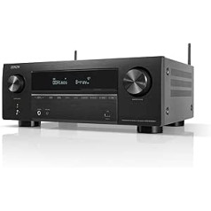 Denon AVR-X2800H 7.2 Channel AV Receiver, HiFi Amplifier with Dolby Atmos, DTS:X, 6 HDMI Inputs and 2 Outputs, 8K HDMI, Bluetooth, WiFi, AirPlay 2, HEOS Mulitroom, Alexa Compatible, Black