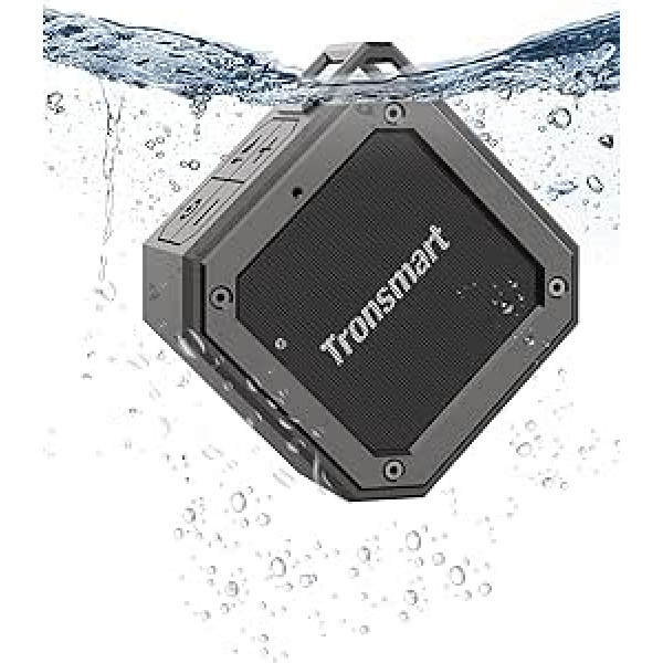 Tronsmart Groove Bluetooth skaļrunis, stereo skaņa un izcili basi, 24 stundu atskaņošanas laiks, IPX7 ūdensizturīgs portatīvais skaļrunis ceļojumiem, sportam, dāvanām — melns