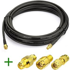 Bingfu WLAN Antenna Extension Cable RP-SMA Male to RP-SMA Female 5 m KSR195 Antenna Cable 4 Kit Compatible with Homematic Ham Radio CCU2 CC1101 Huawei Router Multi-Way