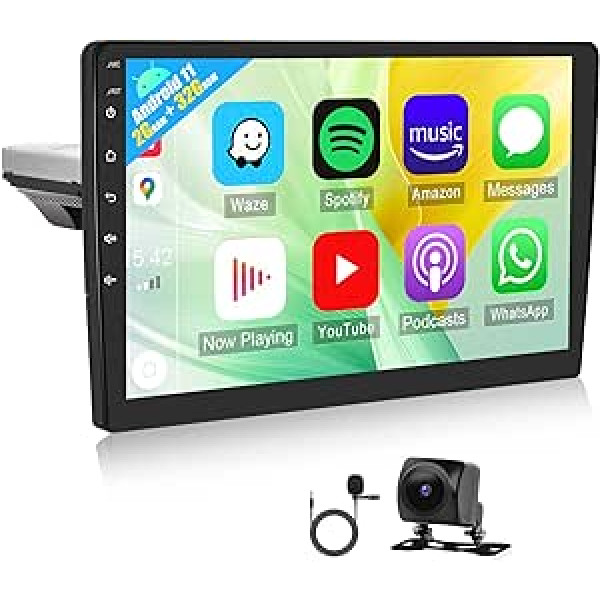 2G + 32G CAMECHO Android 11 Car Radio 1Din 2DIN ar Carplay 10,1 collu ekrānu, automašīnas radio ar Bluetooth un USB Android Car HiFi RDS FM stūres vadība WiFi + atpakaļgaitas kamera