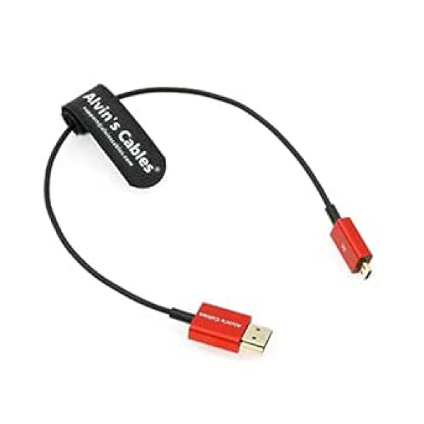 Alvin's Cables 8K 2.1 Micro HDMI uz HDMI kabelis Ultra Thin 48Gbps High Speed for Atomos Ninja V 4K-60P Record for Canon R5C|R5|R6 for Sony a7R a7 IV Camera