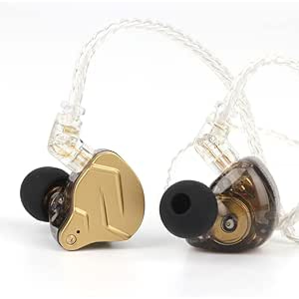 LINSOUL KZ ZSN PRO X Dual Driver 1BA + 1DD hibrīda metāla austiņas HiFi in-ear monitors ar noņemamu 2Pin kabeli (bez mikrofona, zelts)