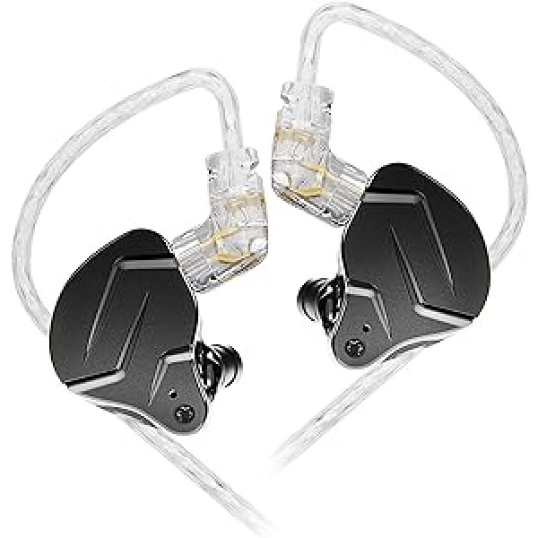 KZ ZSN Prox In-Ear Austiņas Balanced Armature Driver Hybrid Technology 1DD 1BA Austiņas Ērtas austiņas ar ausu trokšņu slāpēšanu mobilajiem tālruņiem Android (bez mikrofona, melns)