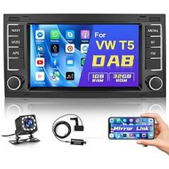 DAB 1G 32G Android 13 automašīnas radio ar satelīta navigācijas ierīci VW Touareg 2004-2011 Transporter Ts Multivan 2004-2009, 7 collu automašīnas radio 2D ar Bluetooth brīvroku komplektu WiFi FM RDS spoguļsaites atpakaļgaitas kamera