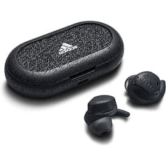 Adidas FWD-02 sporta bezvadu Bluetooth ausu uzgaļi, skriešanas austiņas, IPX5 novērtējums, sviedru un ūdens izturīgs, 25 stundu atskaņošanas laiks, nakts pelēks