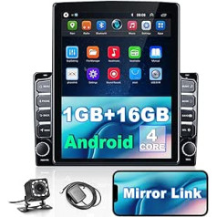 CAMECHO 2022 Car Radio 2 DIN Android 10, 9,7 collu vertikāls skārienekrāns Bluetooth WiFi USB FM radio automašīnas atskaņotājs Stereo spoguļa saites atpakaļgaitas kamera